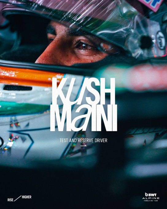 Alpine announce Kush Maini as Test and Reserve Driver for 2025 | Formula 1