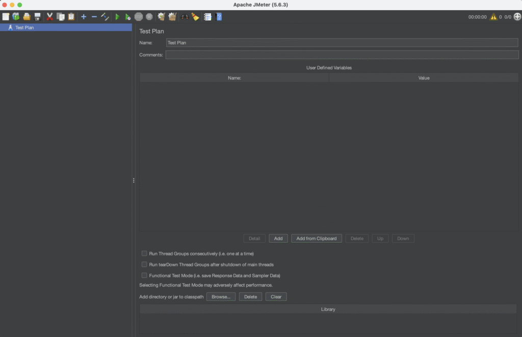 JMeter Default Screen Performance Testing
