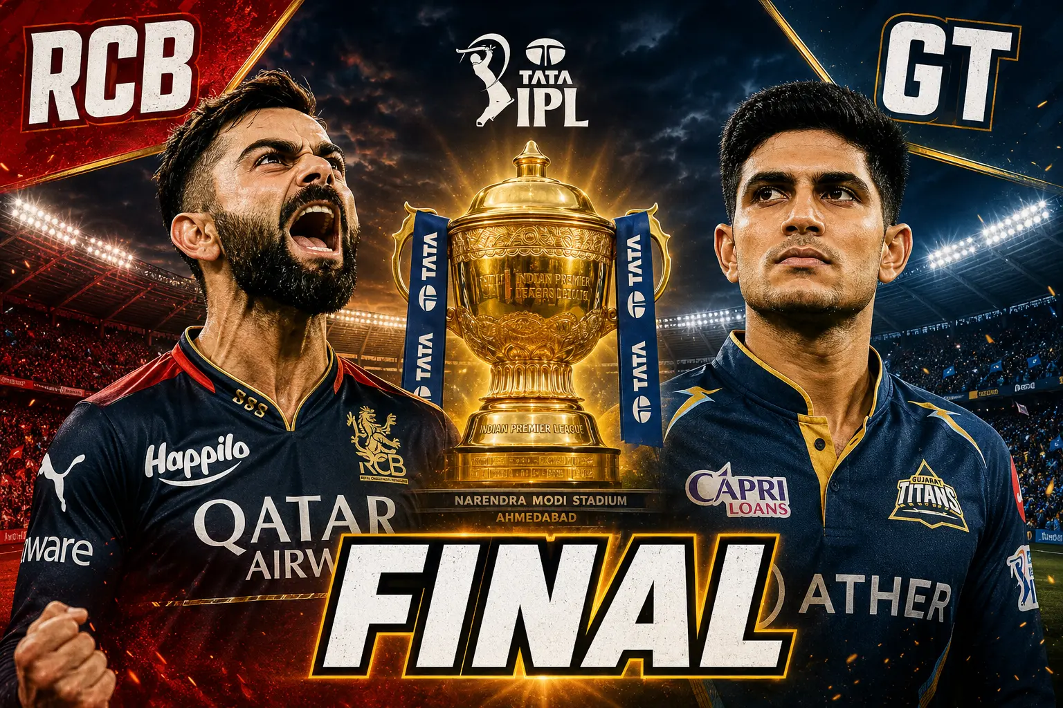 🏆 IPL 2026 Final Live Score & Updates: RCB vs GT – Who Will Lift the Trophy Today? Predictions, Streaming, Pitch Report & Playing XI